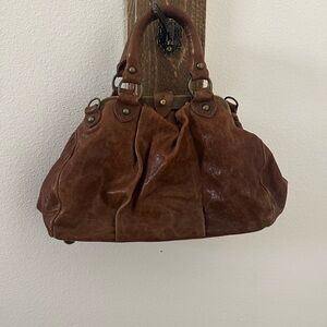 All Saints Rich Brown Leather Shoulder Bag